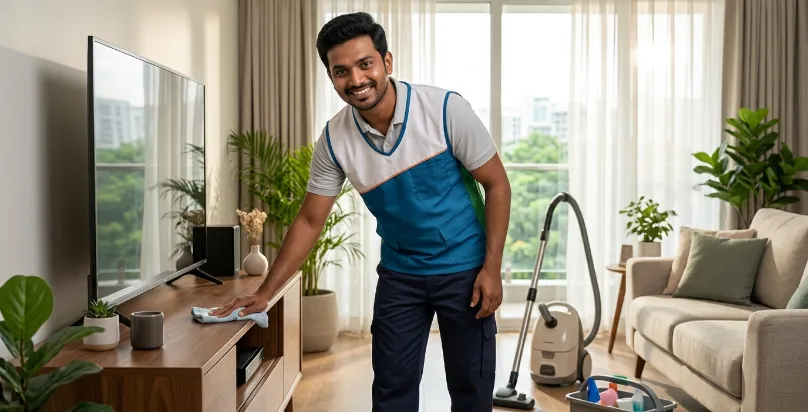 Furnished Living Room Cleaning
